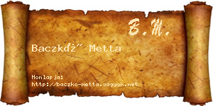 Baczkó Metta névjegykártya